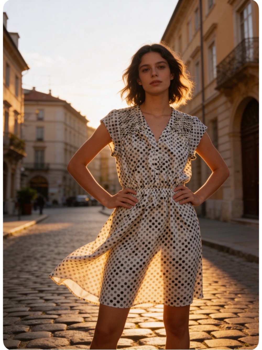 DR2 Black and White Polka Dot Mini Dress